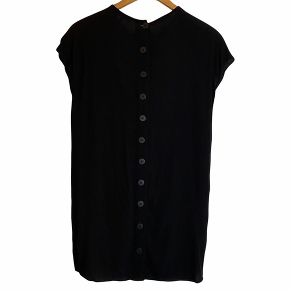 Madewell Crewneck Button Back Black Preppy Mini Dress XS Extra Small - Picture 3 of 16